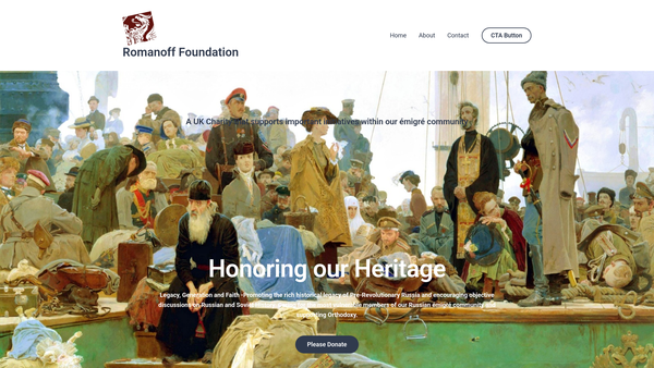 Screenshot of the Romanoff Foundation website