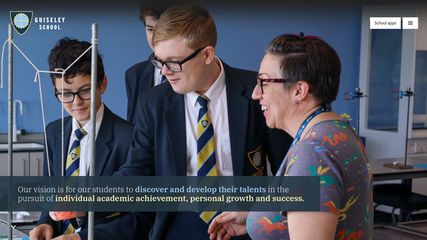 Screenshot of the The Guiseley School Trust website