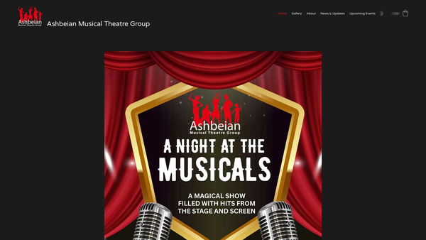 Screenshot of the Ashbeian Musical Theatre Group website