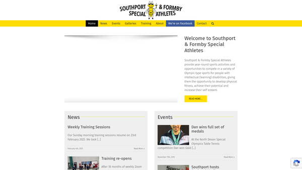 Screenshot of the Southport And Formby Special Athletes website