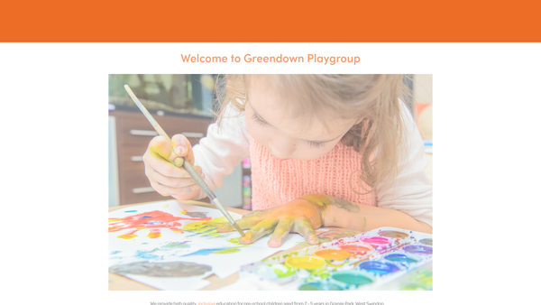 Screenshot of the Greendown Playgroup website