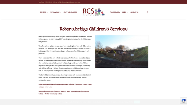 Screenshot of the Robertsbridge Children's Services website
