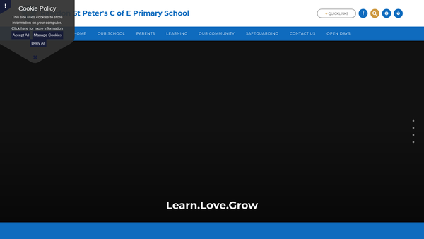 Screenshot of the Parent Teacher Association Of Rawdon St Peter's C Of E School website