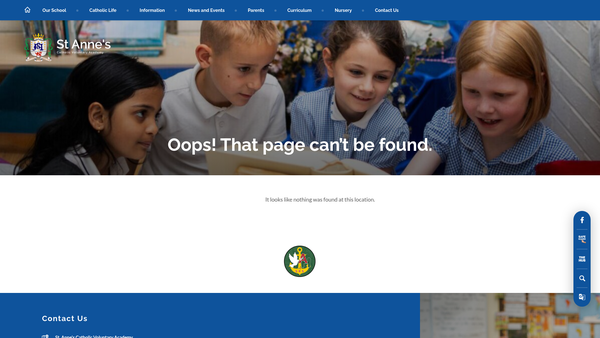 Screenshot of the Friends Of St Annes School website