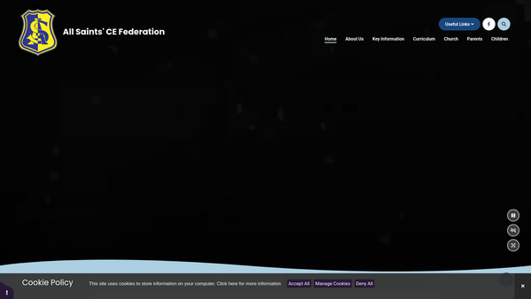 Screenshot of the Matlock All Saints' C of E Federation PTFA website