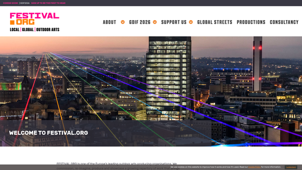 Screenshot of the Greenwich + Docklands Festivals website
