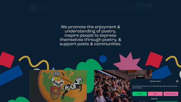 Screenshot of the Forward Arts Foundation website