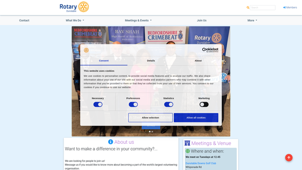 Screenshot of the Rotary Club Of Dunstable Trust Fund website