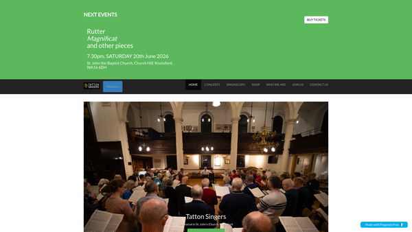 Screenshot of the The Tatton Singers website