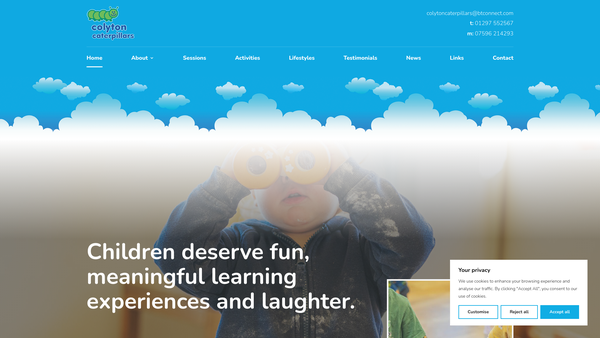 Screenshot of the Colyton Playgroup website