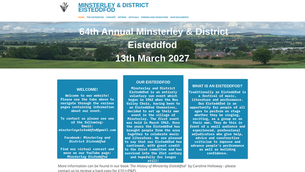 Screenshot of the The Minsterley And District Eisteddfod Festival Association website