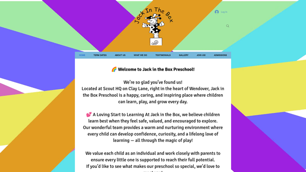 Screenshot of the Jack In The Box Pre- School website