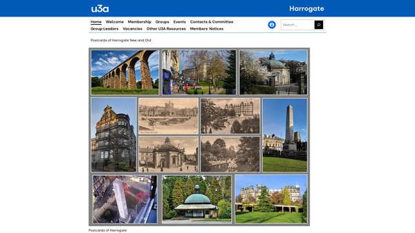 Screenshot of the The Harrogate University Of The Third Age website