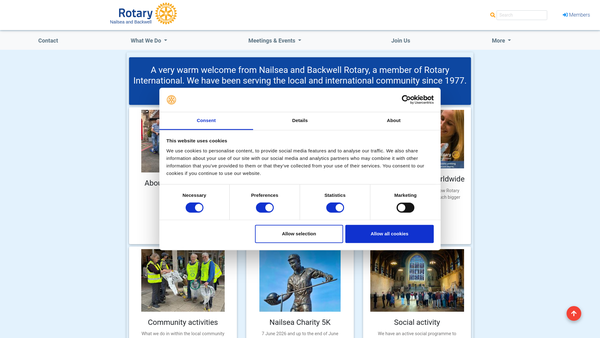 Screenshot of the Rotary Club Of Nailsea And Backwell Trust Fund website
