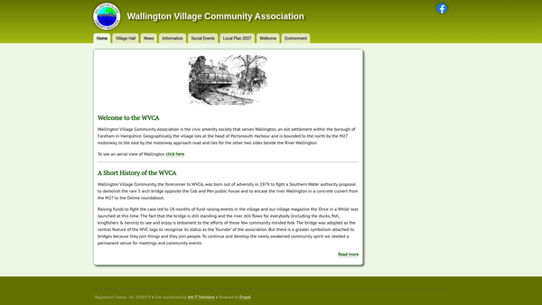 Screenshot of the Wallington Village Community Association website