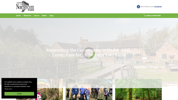 Screenshot of the Friends Of Northycote Farm Country Park website