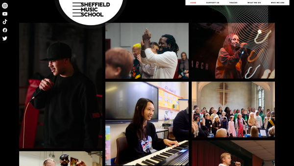 Screenshot of the The Sheffield Music School website