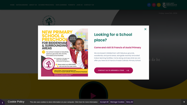 Screenshot of the Friends Of St Joseph's And St Gregory's Primary School website