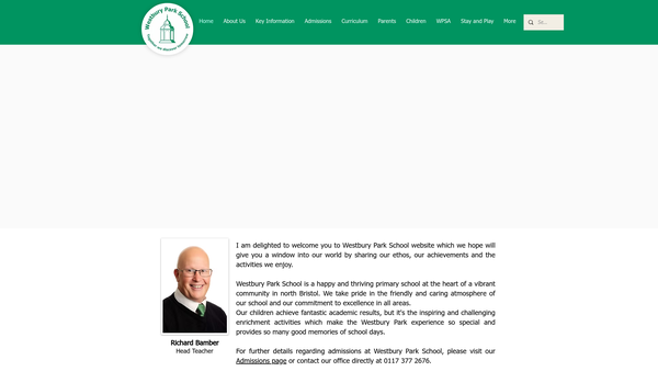 Screenshot of the Westbury Park School Association website