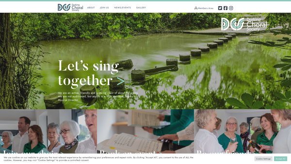 Screenshot of the The Dorking Choral Society website