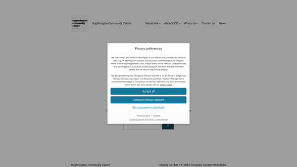 Screenshot of the Oughtrington Pre-School website