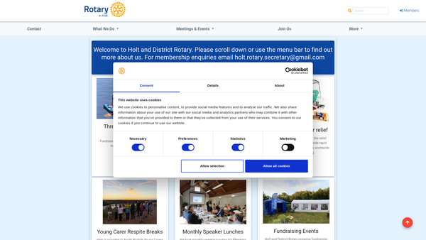Screenshot of the The Rotary Club Of Holt And District Trust Fund website