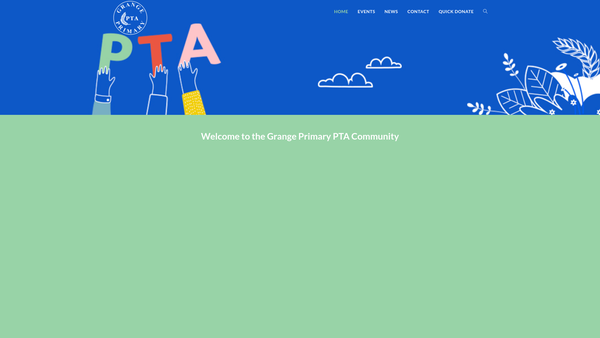 Screenshot of the Grange Primary School Staff And Parent Teachers Association website