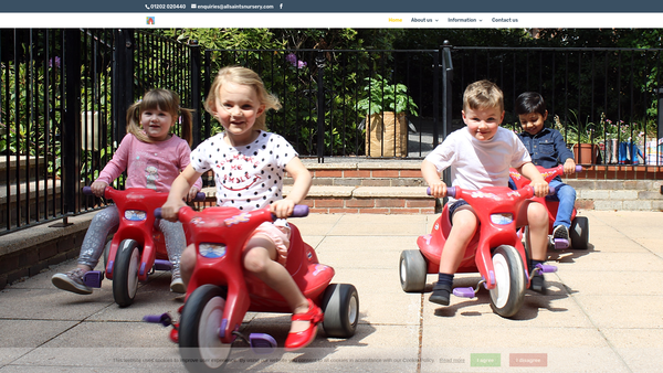 Screenshot of the Branksome All Saints Mothers Union Nursery website