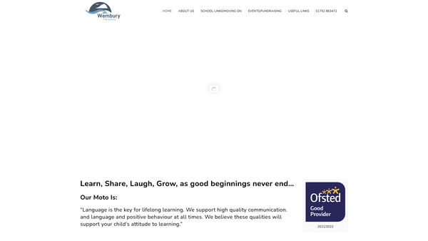 Screenshot of the Wembury Pre-School website