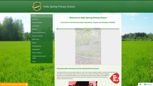 Screenshot of the The Holly Spring Schools Association website