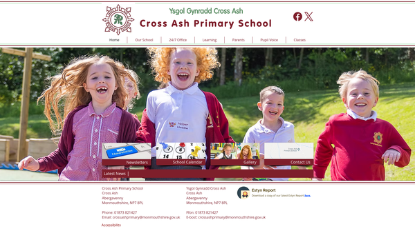 Screenshot of the Cross Ash Primary School Parents Teachers And Friends Association website