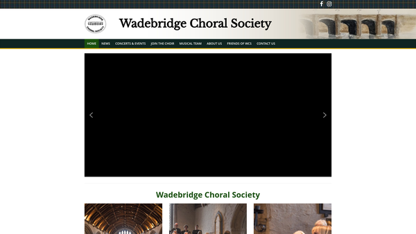 Screenshot of the The Wadebridge Choral Society website