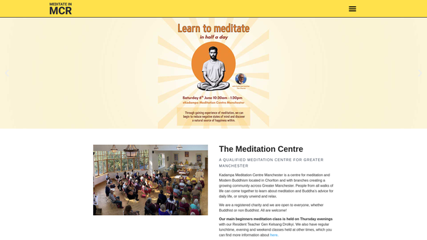 Screenshot of the Kadampa Meditation Centre Manchester website