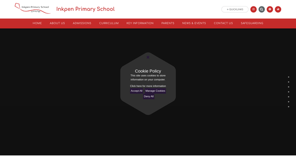Screenshot of the Inkpen County Primary School Parent Staff Association website