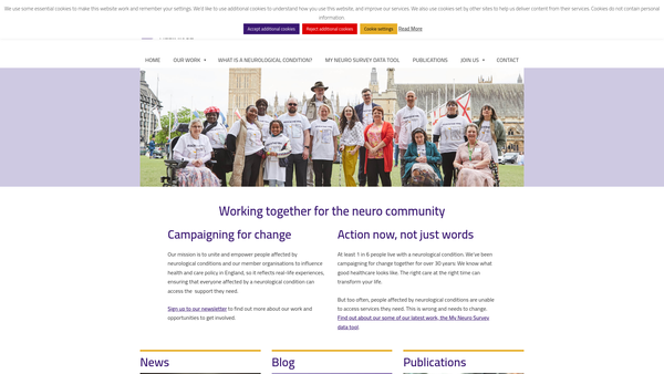 Screenshot of the The Neurological Alliance website