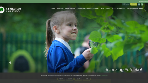 Screenshot of the Kirkleatham Hall School Charity website