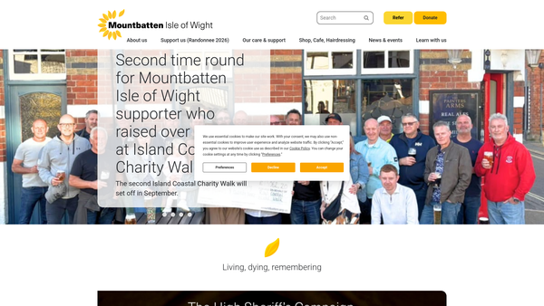 Screenshot of the Mountbatten Isle Of Wight website