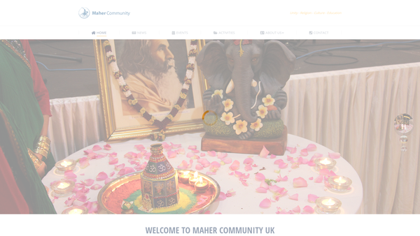 Screenshot of the Maher Community Association (Leicester) U K website