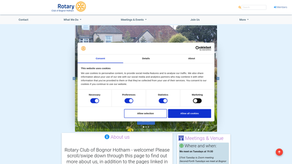 Screenshot of the Rotary Club Of Bognor Hotham Trust Fund website