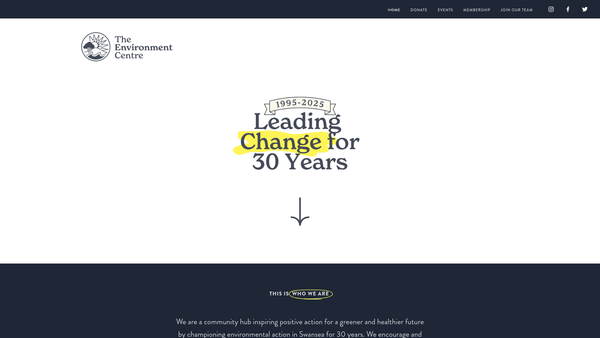 Screenshot of the The Environment Centre Ltd website