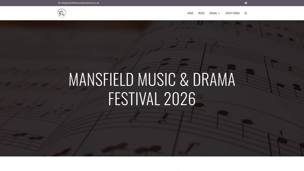 Screenshot of the Mansfield Music And Drama Festival Association website