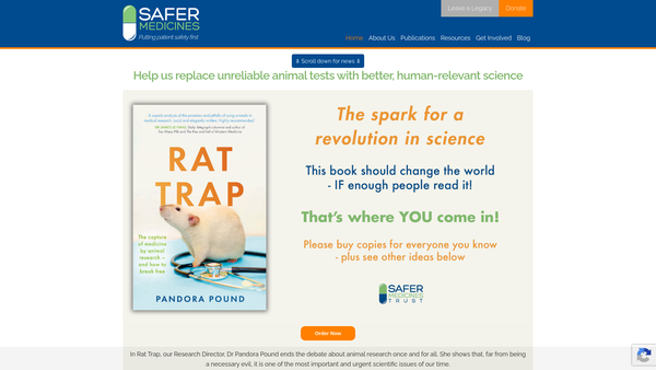 Screenshot of the Safer Medicines Trust website