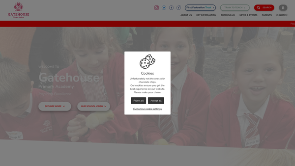 Screenshot of the Gatehouse Primary Academy PTA website