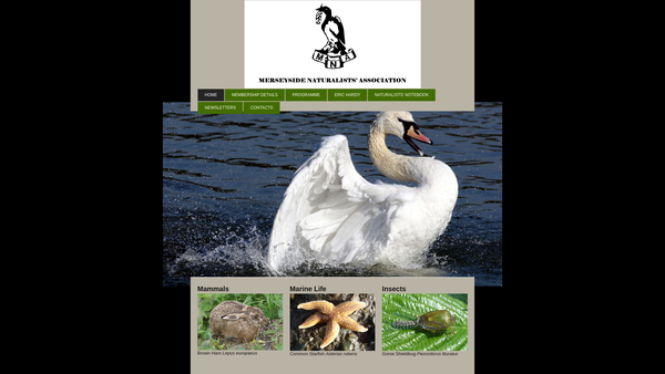 Screenshot of the Merseyside Naturalists' Association website