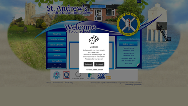Screenshot of the St Andrews School Association website