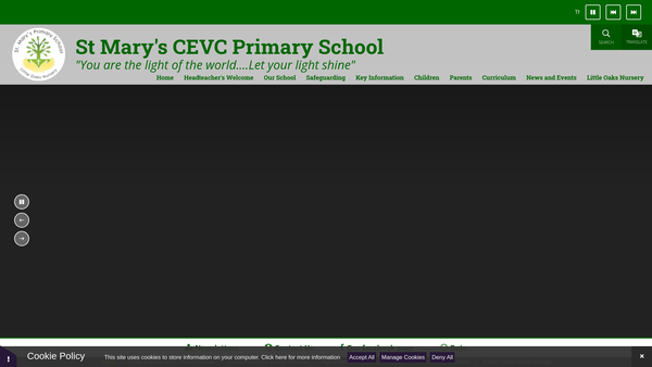 Screenshot of the St Mary's Cevc Parents And Friends Association website