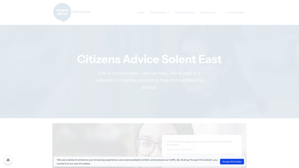 Screenshot of the Citizens Advice Solent East website