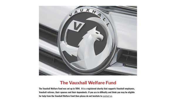 Screenshot of the The Vauxhall Welfare Fund website