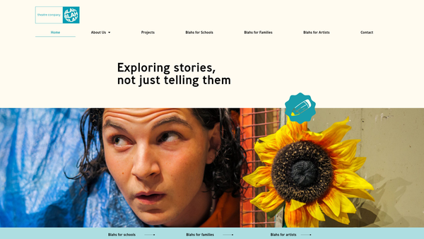 Screenshot of the The Theatre Company Blah Blah Blah website