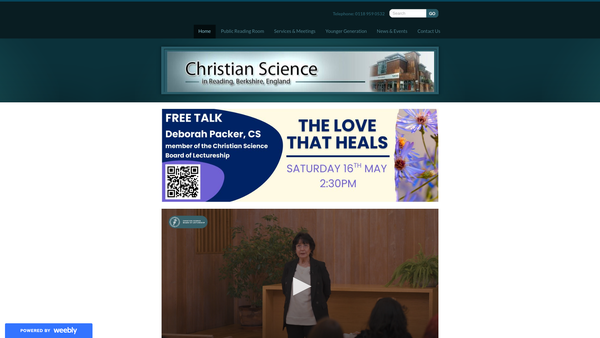 Screenshot of the First Church Of Christ, Scientist, Reading website